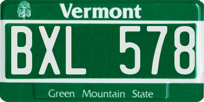 VT license plate BXL578