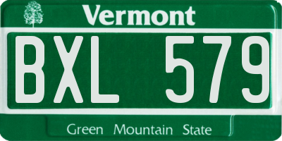 VT license plate BXL579