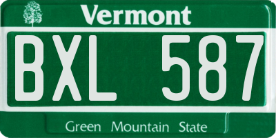 VT license plate BXL587