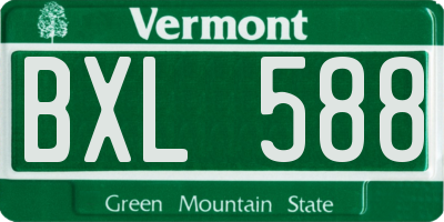 VT license plate BXL588