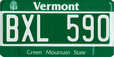 VT license plate BXL590