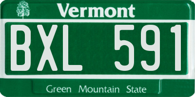 VT license plate BXL591