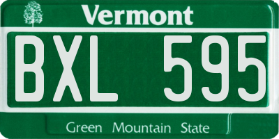 VT license plate BXL595