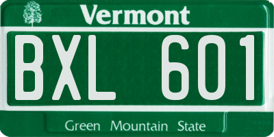 VT license plate BXL601