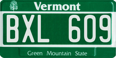 VT license plate BXL609