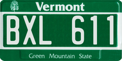 VT license plate BXL611