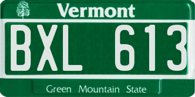 VT license plate BXL613