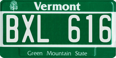 VT license plate BXL616