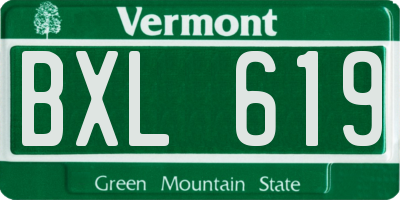 VT license plate BXL619