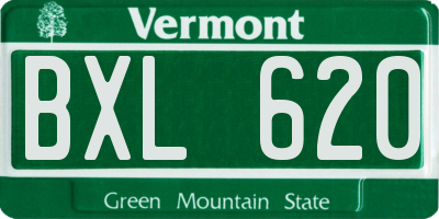 VT license plate BXL620