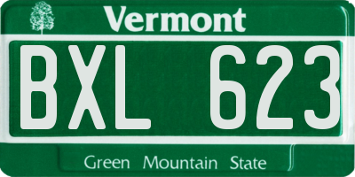 VT license plate BXL623