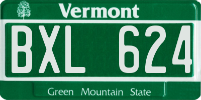 VT license plate BXL624