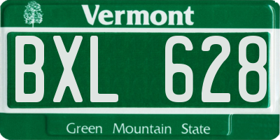 VT license plate BXL628