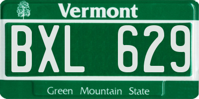 VT license plate BXL629