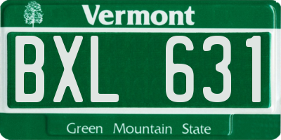 VT license plate BXL631