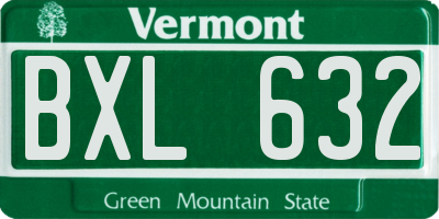 VT license plate BXL632