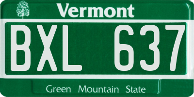 VT license plate BXL637