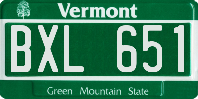 VT license plate BXL651
