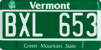 VT license plate BXL653