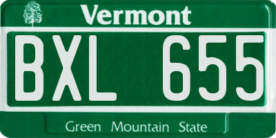VT license plate BXL655