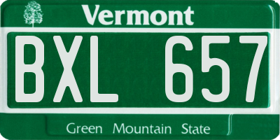 VT license plate BXL657