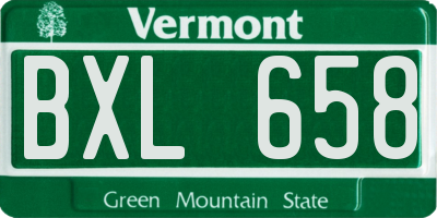 VT license plate BXL658