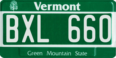 VT license plate BXL660