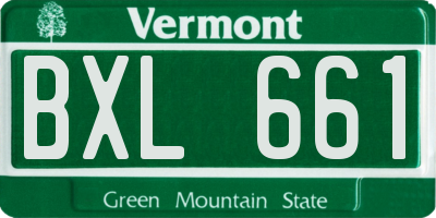 VT license plate BXL661