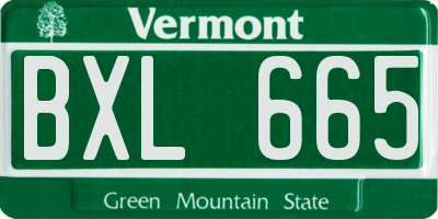 VT license plate BXL665