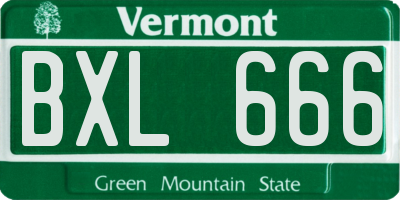 VT license plate BXL666