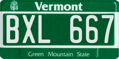 VT license plate BXL667