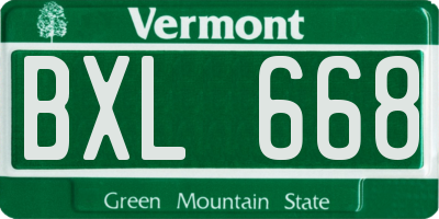 VT license plate BXL668