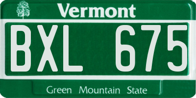 VT license plate BXL675