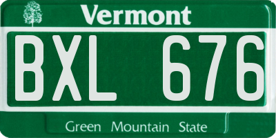 VT license plate BXL676