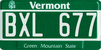 VT license plate BXL677