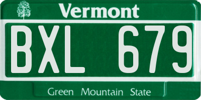 VT license plate BXL679