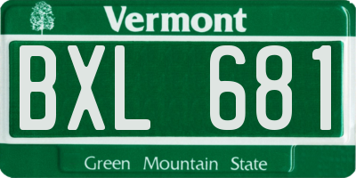 VT license plate BXL681