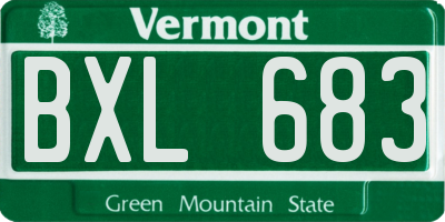 VT license plate BXL683