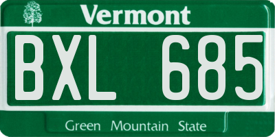 VT license plate BXL685