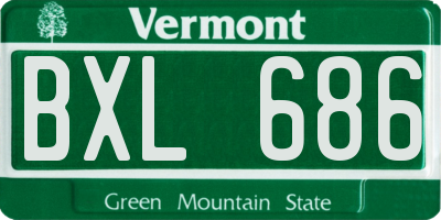 VT license plate BXL686