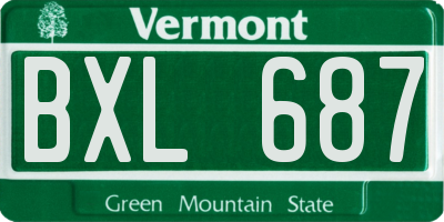 VT license plate BXL687