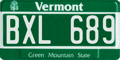 VT license plate BXL689