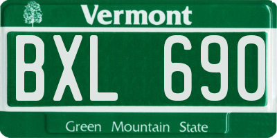 VT license plate BXL690