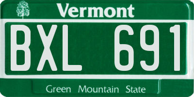 VT license plate BXL691