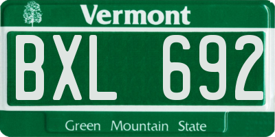 VT license plate BXL692