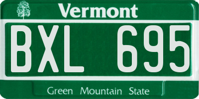 VT license plate BXL695
