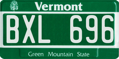 VT license plate BXL696