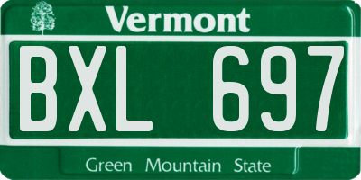 VT license plate BXL697