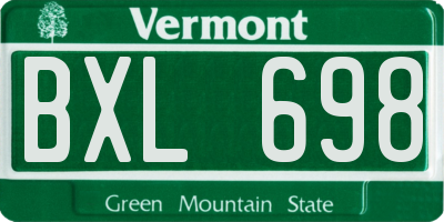 VT license plate BXL698