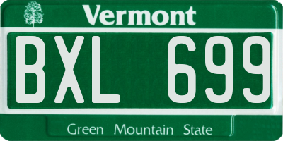 VT license plate BXL699